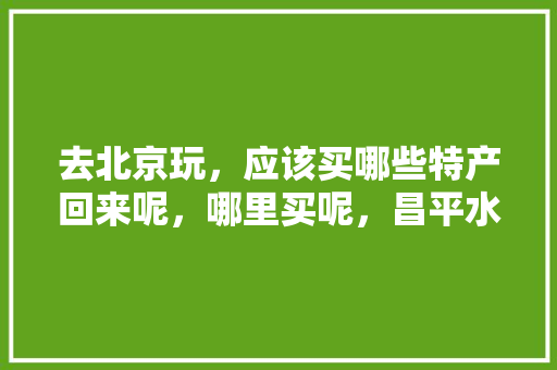 去北京玩，应该买哪些特产回来呢，哪里买呢，昌平水果黄瓜种植基地在哪里。 水果种植