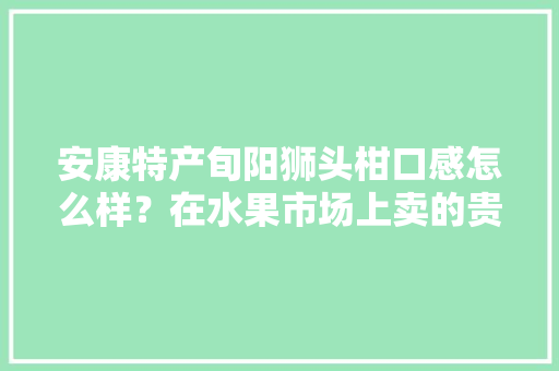 安康特产旬阳狮头柑口感怎么样？在水果市场上卖的贵吗，旬阳县水果种植面积。 蔬菜种植