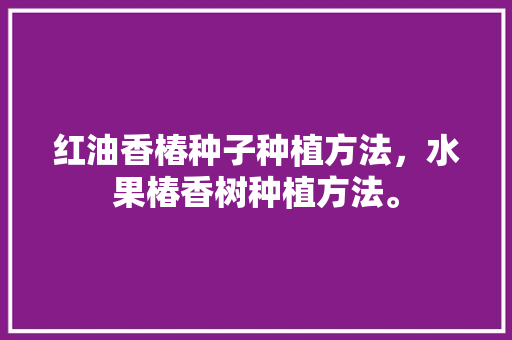 红油香椿种子种植方法，水果椿香树种植方法。 土壤施肥