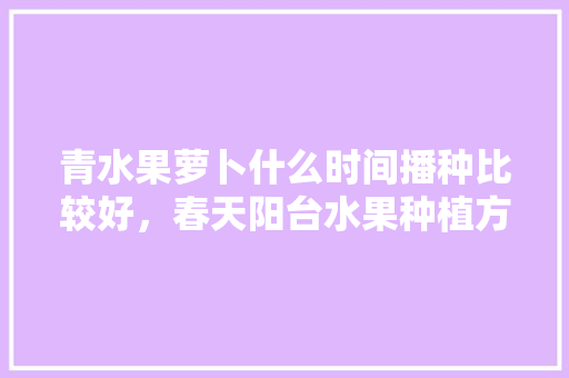 青水果萝卜什么时间播种比较好，春天阳台水果种植方法。