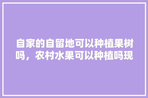 自家的自留地可以种植果树吗，农村水果可以种植吗现在。