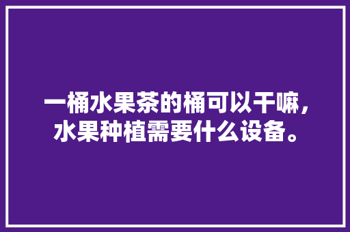 一桶水果茶的桶可以干嘛，水果种植需要什么设备。