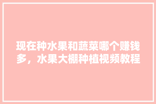 现在种水果和蔬菜哪个赚钱多，水果大棚种植视频教程。