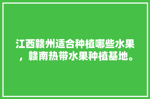 江西赣州适合种植哪些水果，赣南热带水果种植基地。