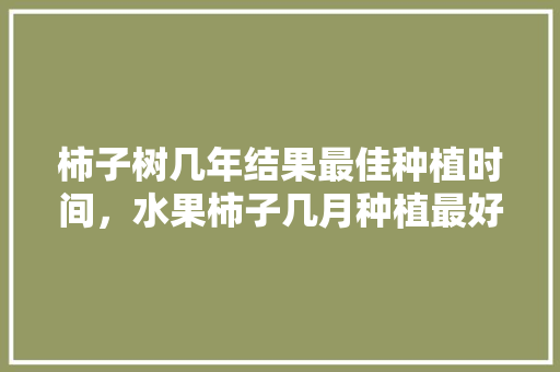 柿子树几年结果最佳种植时间，水果柿子几月种植最好呢。 水果种植