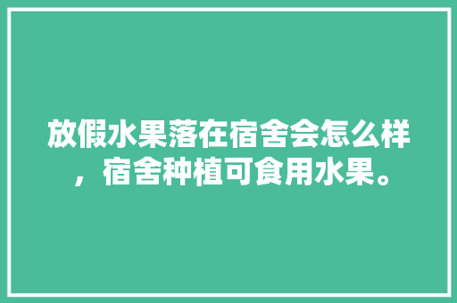 放假水果落在宿舍会怎么样，宿舍种植可食用水果。 家禽养殖