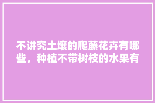 不讲究土壤的爬藤花卉有哪些，种植不带树枝的水果有哪些。 家禽养殖