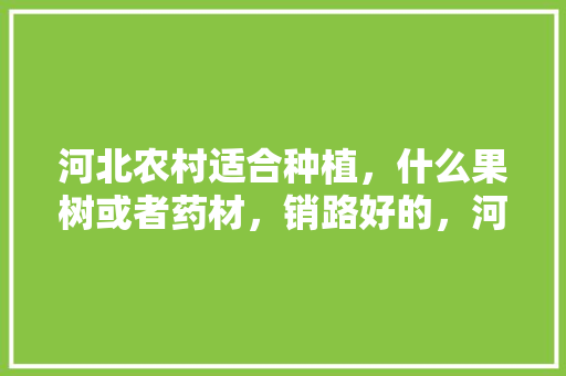 河北农村适合种植，什么果树或者药材，销路好的，河北家里水果种植多少棵。 蔬菜种植