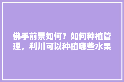 佛手前景如何？如何种植管理，利川可以种植哪些水果树。 水果种植