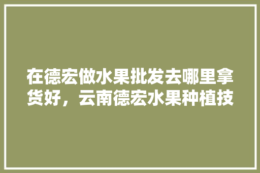 在德宏做水果批发去哪里拿货好，云南德宏水果种植技术与管理。 水果种植