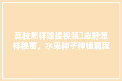 荔枝怎样嫁接视频黃皮籽怎样秧苗，水果种子种植流程视频教程。 蔬菜种植