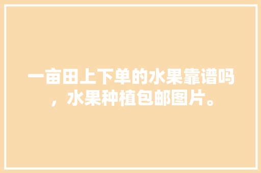 一亩田上下单的水果靠谱吗，水果种植包邮图片。 畜牧养殖