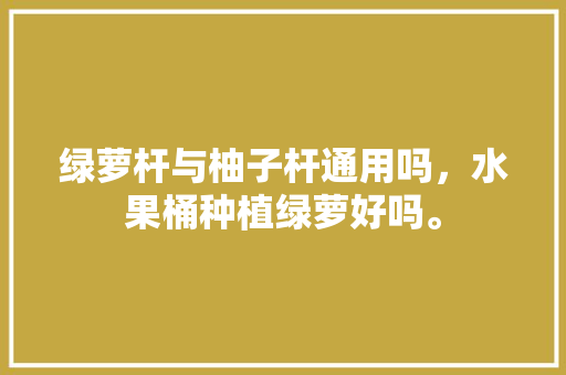 绿萝杆与柚子杆通用吗，水果桶种植绿萝好吗。 土壤施肥