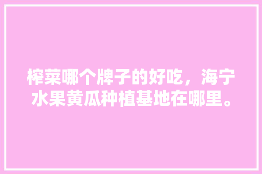 榨菜哪个牌子的好吃，海宁水果黄瓜种植基地在哪里。 榨菜哪个牌子的好吃，海宁水果黄瓜种植基地在哪里。 家禽养殖