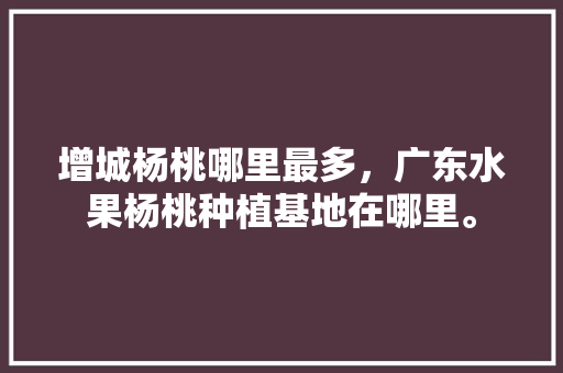 增城杨桃哪里最多，广东水果杨桃种植基地在哪里。 水果种植