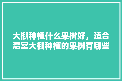 大棚种植什么果树好，适合温室大棚种植的果树有哪些，大棚内种植水果违法吗。 水果种植