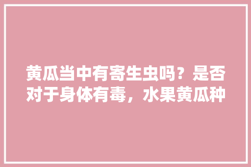 黄瓜当中有寄生虫吗？是否对于身体有毒，水果黄瓜种子种植视频教程。 水果种植