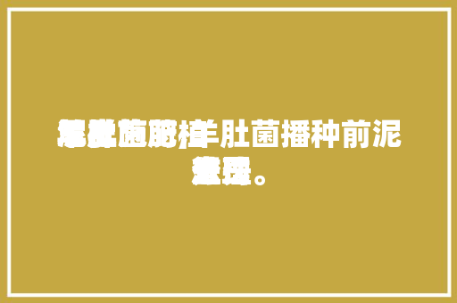 羊肚菌莳植

泥土
怎样施肥,羊肚菌播种前泥土
处理
惩罚
方法。 羊肚菌莳植

泥土
怎样施肥,羊肚菌播种前泥土
处理
惩罚
方法。 土壤施肥