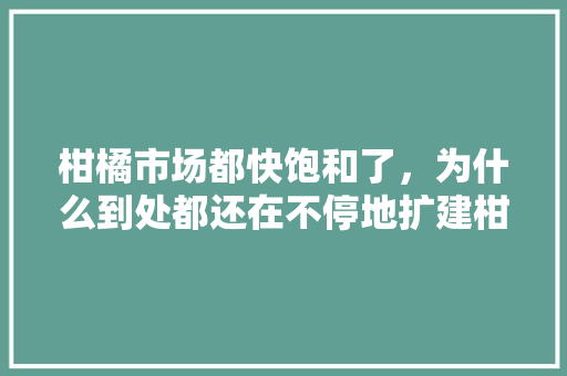 柑橘市场都快饱和了，为什么到处都还在不停地扩建柑橘种植，橘子种植水果图片高清大图。 蔬菜种植