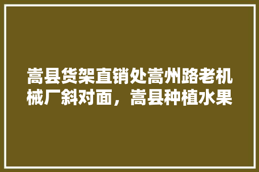 嵩县货架直销处嵩州路老机械厂斜对面，嵩县种植水果的地方。 水果种植