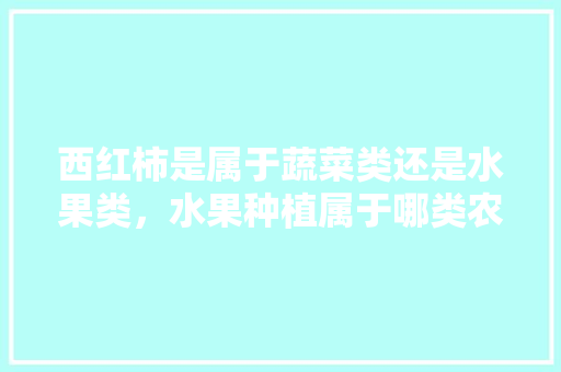 西红柿是属于蔬菜类还是水果类，水果种植属于哪类农业。 水果种植