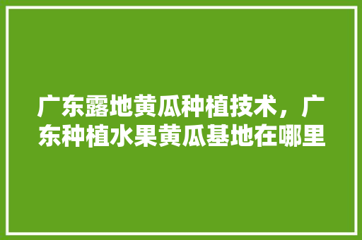 广东露地黄瓜种植技术，广东种植水果黄瓜基地在哪里。 家禽养殖