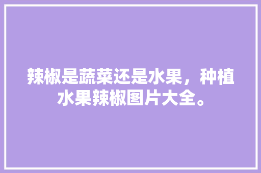 辣椒是蔬菜还是水果，种植水果辣椒图片大全。 畜牧养殖