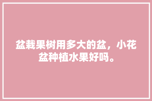 盆栽果树用多大的盆，小花盆种植水果好吗。 土壤施肥