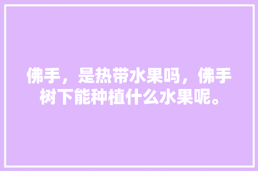 佛手，是热带水果吗，佛手树下能种植什么水果呢。 土壤施肥