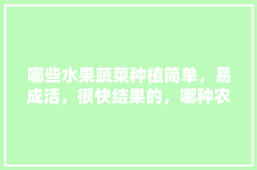 哪些水果蔬菜种植简单，易成活，很快结果的，哪种农产水果最好种植呢。 水果种植