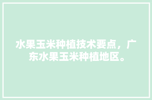 水果玉米种植技术要点，广东水果玉米种植地区。 水果种植