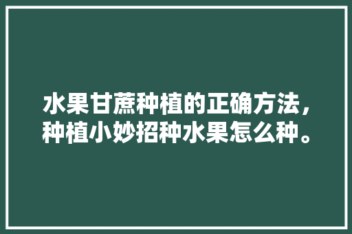 水果甘蔗种植的正确方法，种植小妙招种水果怎么种。 蔬菜种植