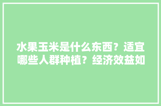 水果玉米是什么东西？适宜哪些人群种植？经济效益如何，生态种植水果玉米图片大全。 土壤施肥