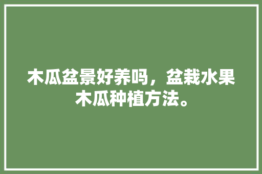 木瓜盆景好养吗，盆栽水果木瓜种植方法。 土壤施肥