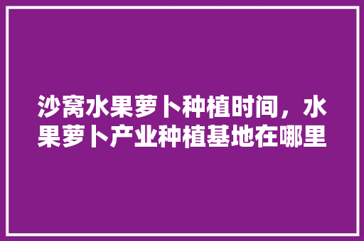 沙窝水果萝卜种植时间，水果萝卜产业种植基地在哪里。 水果种植