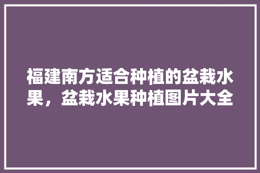 福建南方适合种植的盆栽水果，盆栽水果种植图片大全。 土壤施肥