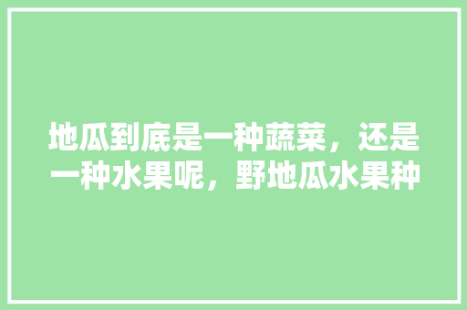 地瓜到底是一种蔬菜，还是一种水果呢，野地瓜水果种植技术视频。 畜牧养殖