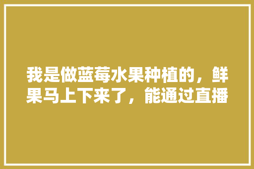 我是做蓝莓水果种植的，鲜果马上下来了，能通过直播进行销售吗？会有人购买吗，种植蓝莓水果直播文案。 蔬菜种植