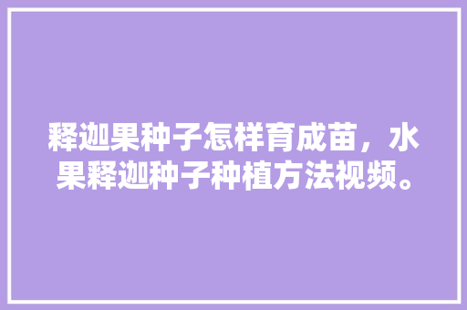 释迦果种子怎样育成苗，水果释迦种子种植方法视频。 家禽养殖