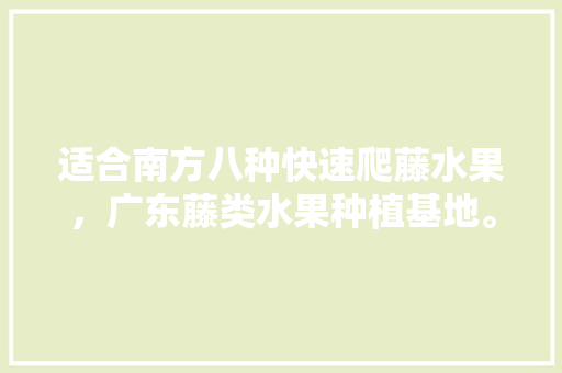 适合南方八种快速爬藤水果，广东藤类水果种植基地。 水果种植