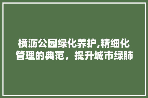 横沥公园绿化养护,精细化管理的典范，提升城市绿肺品质