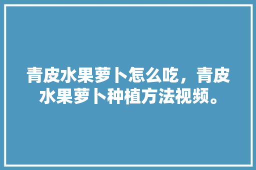 青皮水果萝卜怎么吃，青皮水果萝卜种植方法视频。 青皮水果萝卜怎么吃，青皮水果萝卜种植方法视频。 蔬菜种植