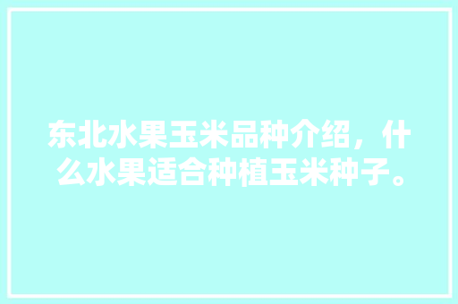 东北水果玉米品种介绍，什么水果适合种植玉米种子。 畜牧养殖