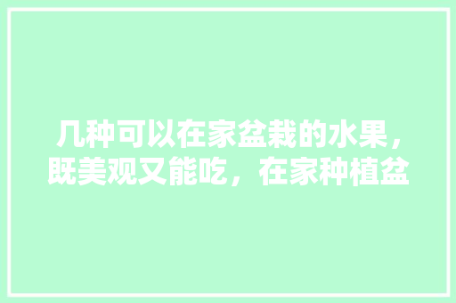 几种可以在家盆栽的水果，既美观又能吃，在家种植盆栽水果可以吗。 家禽养殖