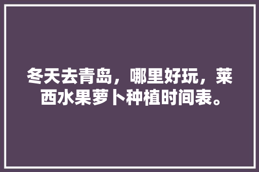 冬天去青岛，哪里好玩，莱西水果萝卜种植时间表。 蔬菜种植