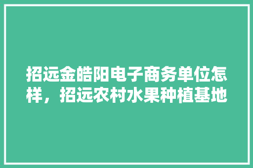 招远金皓阳电子商务单位怎样，招远农村水果种植基地。 畜牧养殖