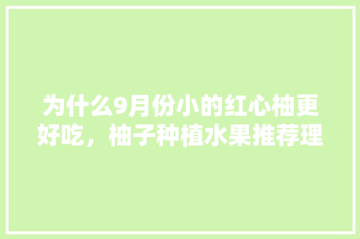 为什么9月份小的红心柚更好吃，柚子种植水果推荐理由怎么写。 家禽养殖