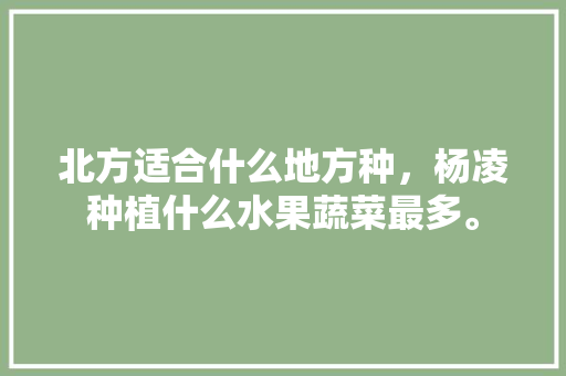 北方适合什么地方种，杨凌种植什么水果蔬菜最多。 土壤施肥