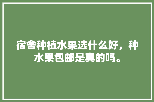 宿舍种植水果选什么好，种水果包邮是真的吗。 蔬菜种植