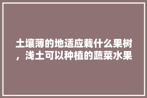 土壤薄的地适应栽什么果树，浅土可以种植的蔬菜水果有哪些。 畜牧养殖